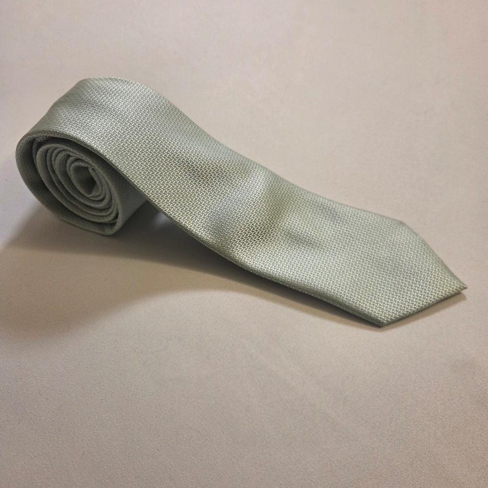 Michael Kors Mens Sage Green Textured Micro Pattern Formal Necktie Accessory